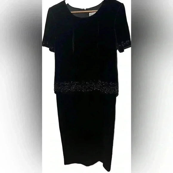 Vintage R&M Richards by Karen Kwong Beaded Dress | Size 10 |Elegant Evening Wear - Picture 2 of 6